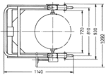 View from above (Herkuli für 200 L drums) - other dimensions possible depending on application case! View from above (Herkuli für 200 L drums) - other dimensions possible depending on application case!